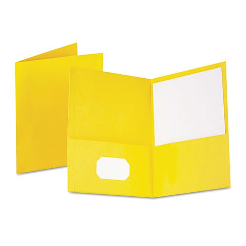 Oxford Yellow Textured Paper Letter Size Twin-Pocket Folders - 25pk