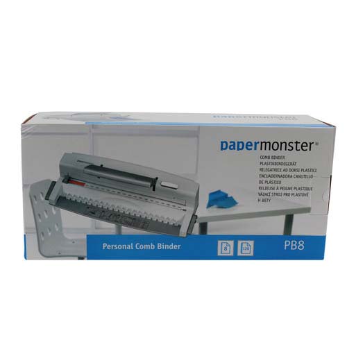Papermonster 9/32" Personal Plastic Comb Binding Machine - PB8