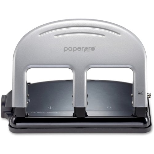 PaperPro Black/Silver inPRESS 40-Sheet 3-Hole Punch - 2240