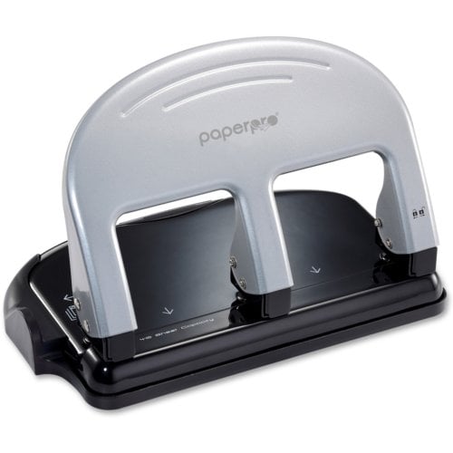PaperPro Black/Silver inPRESS 40-Sheet 3-Hole Punch - 2240