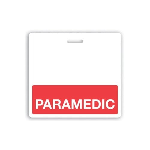 PARAMEDIC Badge Buddies (Red Bar/White Text) - 25pk