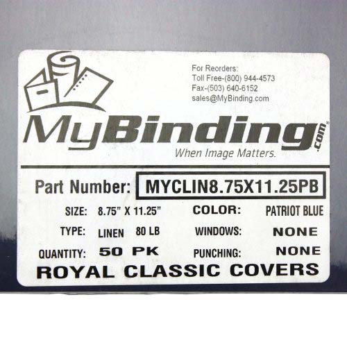Patriot Blue 100lb 8.75" x 11.25" Classic Linen Cover - 25pk