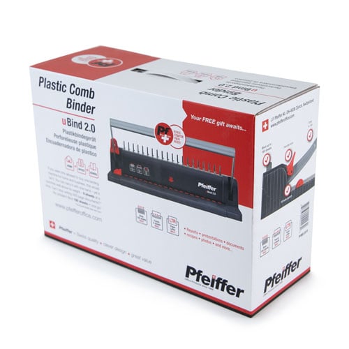 Pfeiffer uBind 2.0 Manual Plastic Comb Binding Machine Starter Kit