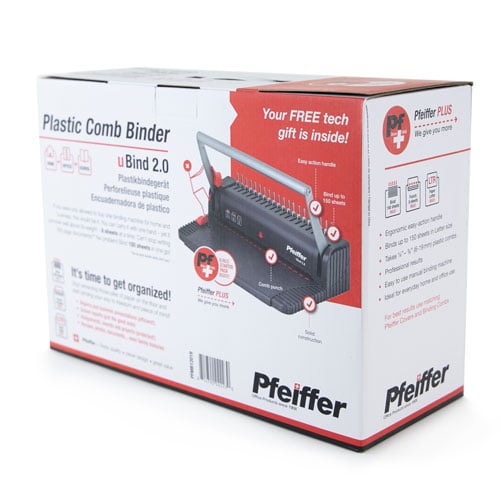 Pfeiffer uBind 2.0 Manual Plastic Comb Binding Machine Starter Kit