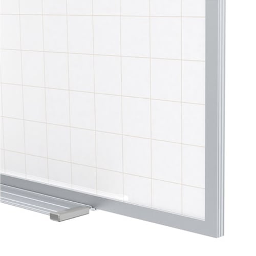 Ghent 48.5" x 72.5" Phantom Line Magnetic Steel Whiteboard with 2" x 2" Grid Pattern