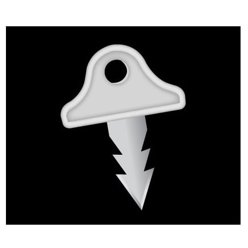 White Pick N Hook for Mounting Corrugated Plastic Board - 100/Pack