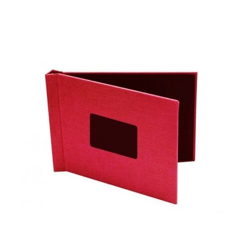 Pinchbook 8.5" x 11" Landscape Red Cloth Photobook Hardcovers with Window - 5pk