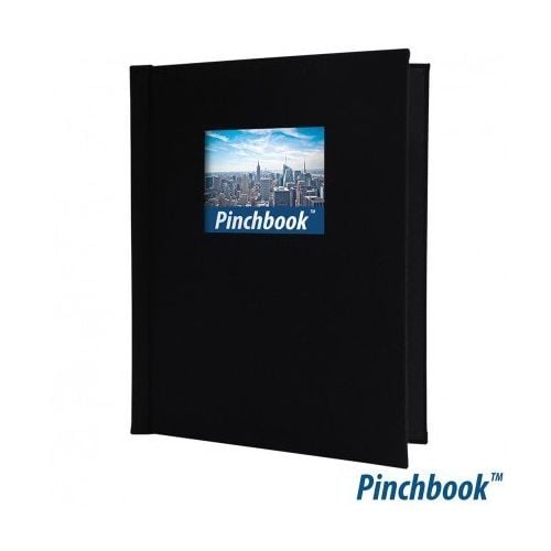 8.5" x 11.75" Portrait Black Cloth Pinchbook Hard Cover Photo Books with Window (5 Pack) Item#85851175BLKCLP - Clearance Sale