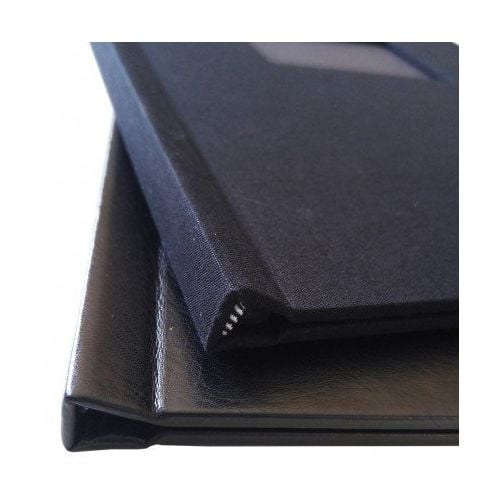 8.5" x 11.75" Portrait Black Cloth Pinchbook Hard Cover Photo Books with Window (5 Pack) Item#85851175BLKCLP - Clearance Sale
