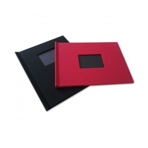 8.5" x 11.75" Portrait Black Cloth Pinchbook Hard Cover Photo Books with Window (5 Pack) Item#85851175BLKCLP - Clearance Sale