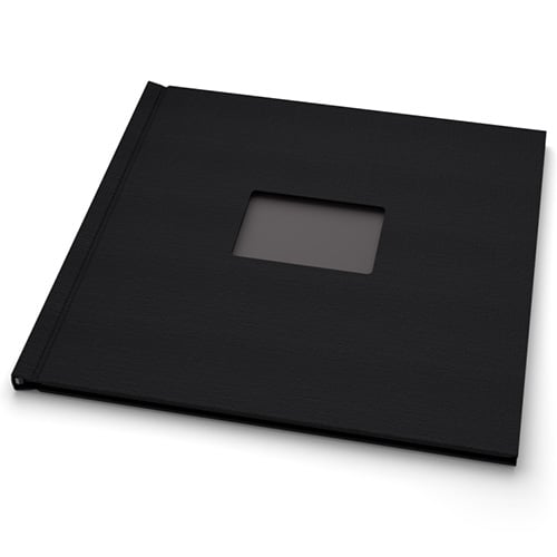 Pinchbook 12" x 12" Landscape Black Cloth Photobook Hardcovers with Window 5pk