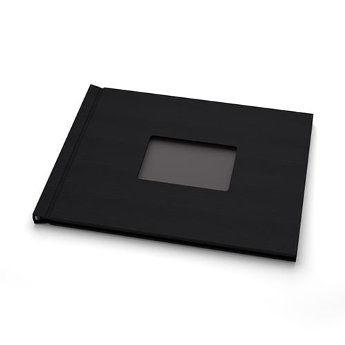 Pinchbook 8" x 10" Landscape Black Cloth Photobook Hardcovers with Window - 5pk