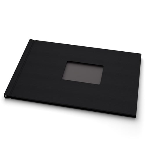 Pinchbook 8" x 12" Landscape Black Cloth Photobook Hardcovers with Window 5pk