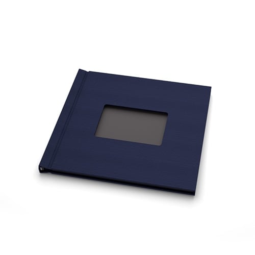 Pinchbook 8" x 8" Landscape Navy Cloth Photobook Hardcovers with Window - 5pk - Clearance Sale