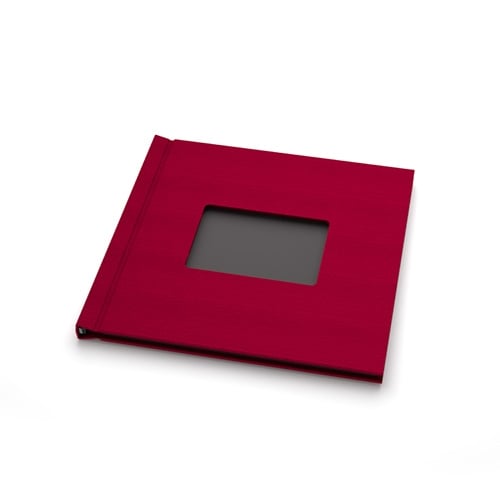Pinchbook 8" x 8" Landscape Red Cloth Photobook Hardcovers with Window - Clearance Sale