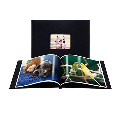 Pinchbook 8" x 12" Landscape Black Cloth Photobook Hardcovers with Window 5pk