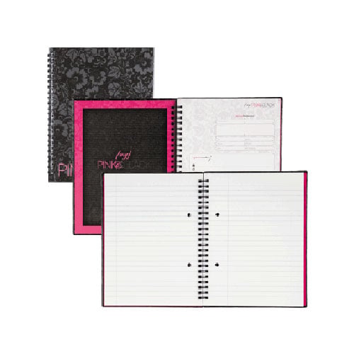 Pink & Black 6-1/4" x 8-5/8" Floral Hardcover Notebook - 400015933