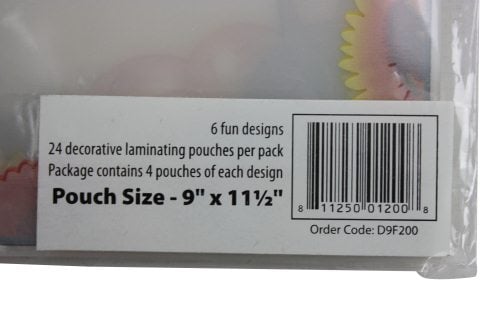 Pizzazz Pouch 9" x 11.5" Fun Frames Assortment-24 pk
