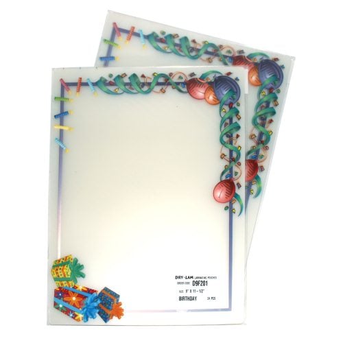 Pizzazz Pouch 9" x 11.5" Fun Frames Birthday Pack-24 pk