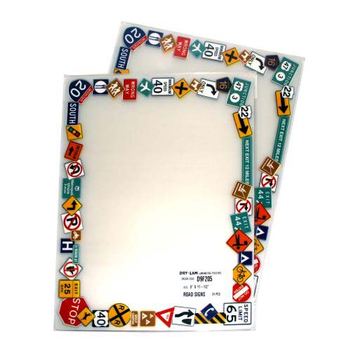 Pizzazz Pouch 9" x 11.5" Fun Frames Road Signs Pack-24 pk
