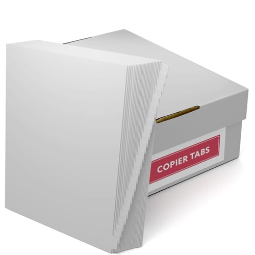 Print your own 1/25th Cut 90lb Legal Exhibit Tabs - 1 Carton (1000 tabs)