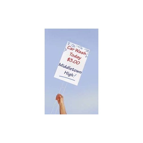 Polar Pressure Sensitive Corrugated Plastic Pouch Boards - 36.5" x 24" Gloss White 10pk