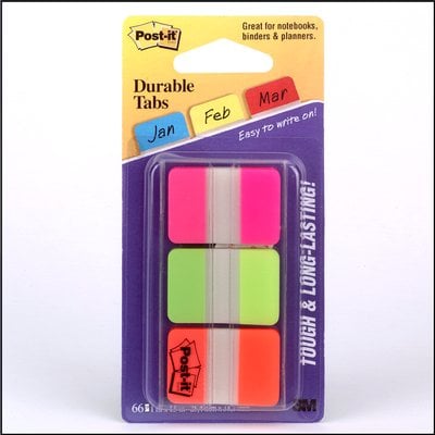 Post-it 1.50" x 1" Tab Assorted Write-On Durable Filing Tabs - 66pk (Pastel Colors)