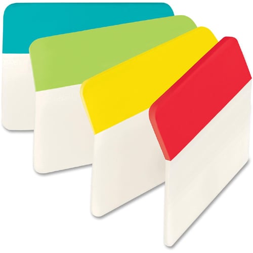 Post-it 1.50" x 2" Assorted Tab Write-on Durable Filing Angle Tabs - 24pk