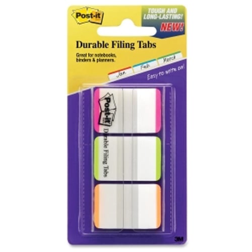 Post-it 1" x 1.5" Assorted Write-On Durable Filing Tabs - 66pk (Pastel Colors)