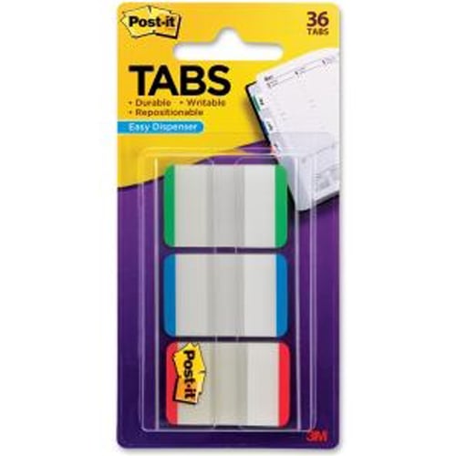 Post-it 1" W Assorted Tab Durable Filing Tabs - 1pk