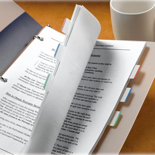 Post-it 1" W Assorted Tab Durable Filing Tabs - 1pk