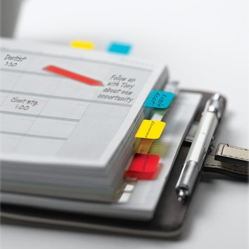 Post-it 1" x 1.5"  Red/Blue/Yellow Tab Write-on Durable Index Tabs - 36pk