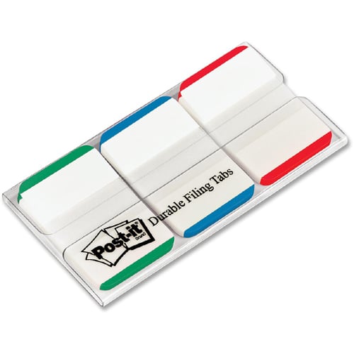 Post-it 1" x 1.5" Assorted Write-On Durable Filing Tabs - 66pk (Red/Blue/Green)