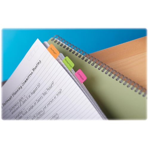 Post-it 1" x 1.50" Tab Assorted Write-On Durable Filing Tabs with Dispenser - 36pk (Pastel Colors)