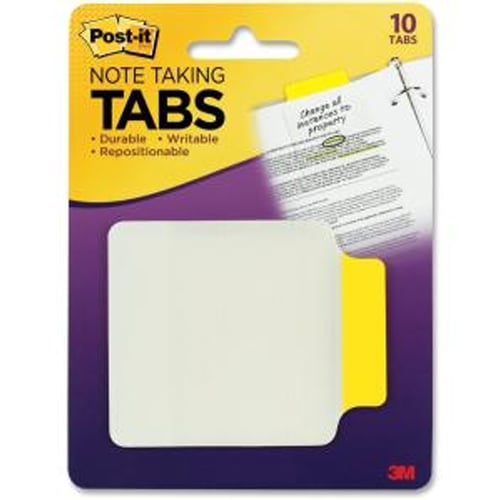 Post-it 2 3/4" x 3 3/8" Yellow Tab Write-on Note Taking Filing Tabs with Removable Adhesive - 10pk