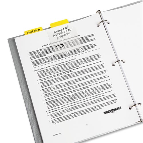 Post-it 2 3/4" x 3 3/8" Yellow Tab Write-on Note Taking Filing Tabs with Removable Adhesive - 10pk