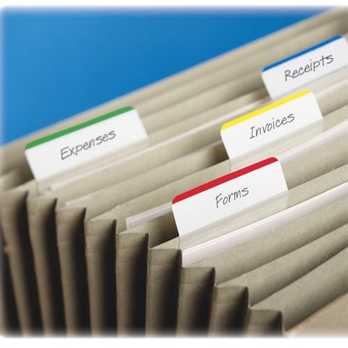 Post-it 2" W Assorted Tab Durable Angled Filing Tabs - 4pk