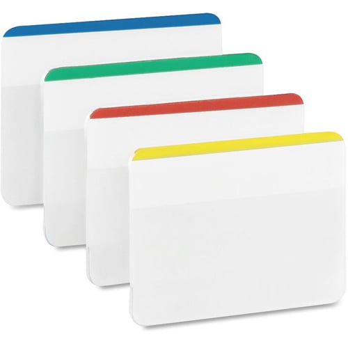 Post-it 2" x 1.5" Assorted Write-on Durable Flat Filing Tabs - 24pk (Basic Colors)