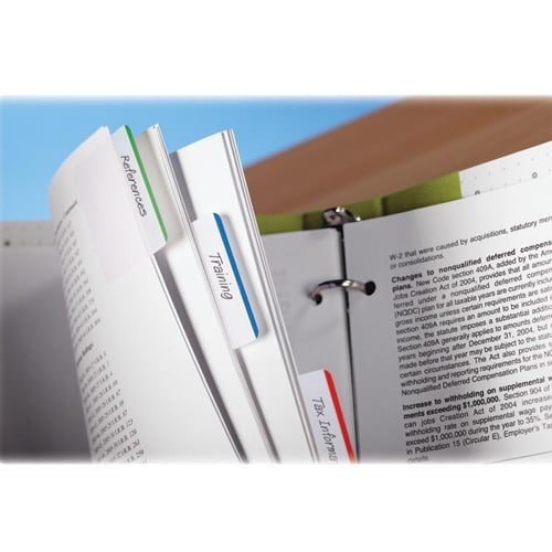 Post-it 2" x 1.5" Assorted Write-on Durable Flat Filing Tabs - 24pk (Basic Colors)