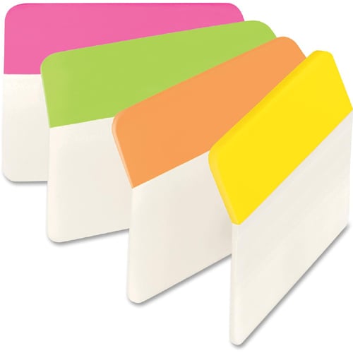 Post-it 2" x 1.50" Assorted Tab Write-on Repositionable Filing Angle Tabs - 24pk
