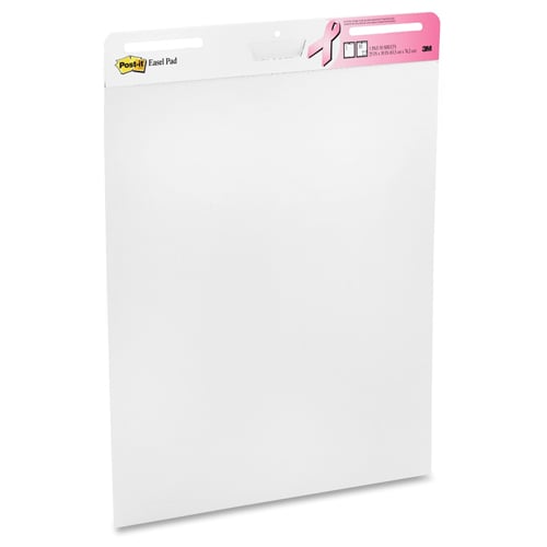 Post-it 20" x 23" White Breast Cancer Awareness Self-Stick Easel Pad - 2 Pads (Discontinued)