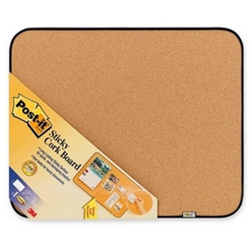 Post-it 22" x 18" Sticky Cork Bulletin Board with Black Frame - MMM558BBS