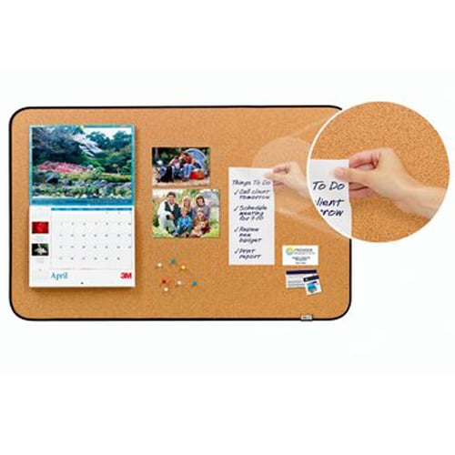 Post-it 22" x 18" Sticky Cork Bulletin Board with Black Frame - MMM558BBS