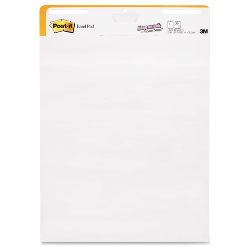 Post-it 25" x 30" White Self-Stick Easel Pad with Command Strips - 2 Pads