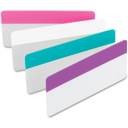 Post-it 3" x 1.5" Assorted Tab Write-on Filing Tabs - 24pk (Aqua/Pink/Violet/White)