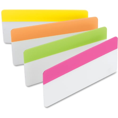Post-it 3" x 1.5" Assorted Bright Color Tab Write-on Durable Filing Tabs - 24pk