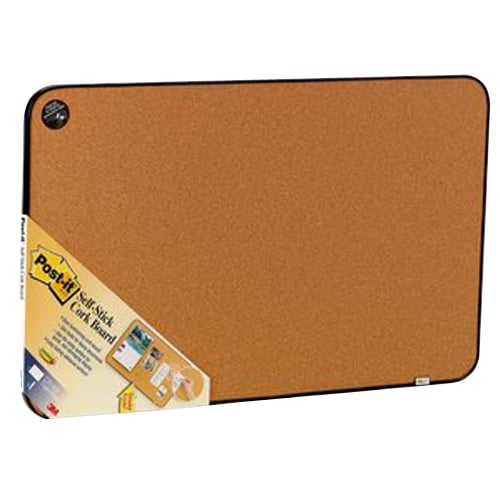 Post-it 36" x 22" Sticky Cork Bulletin Board with Black Frame - MMM558BB