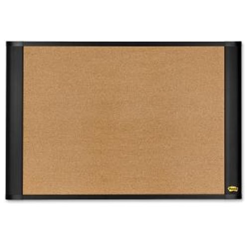 Post-It 36" x 24" Fiberboard Backing Cork Bulletin Board with Graphite Frame - MMMA3624G