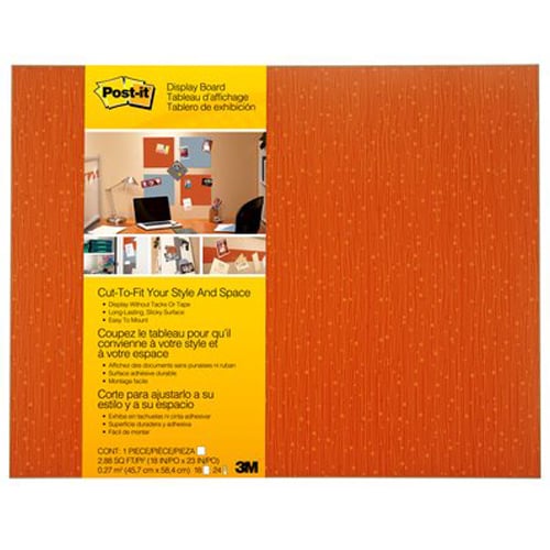 Post-it Cut-to-Fit 23" x 18" Tangerine Sticky Surface Display Board - MMM558FTNG