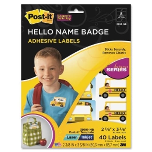 Post-it Super Sticky Hello Name Badge Label - 40pk